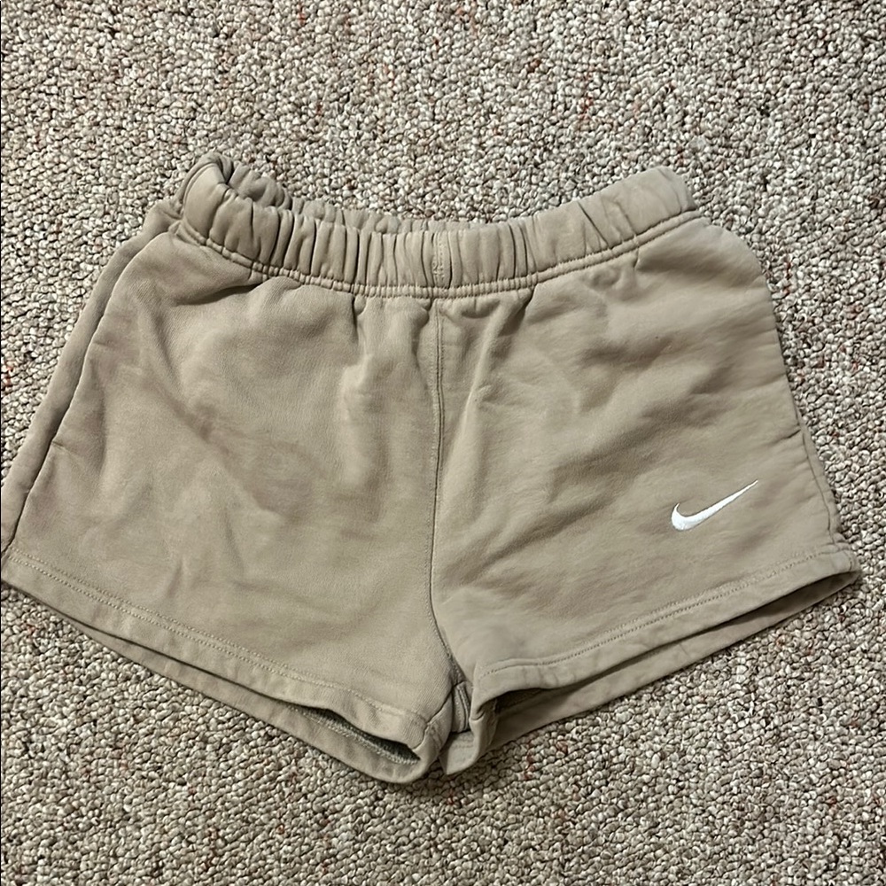 Nike Tan Athletic Shorts with Elastic Waistband
